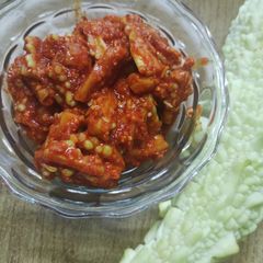 A picture of Bitter gourd pickle.