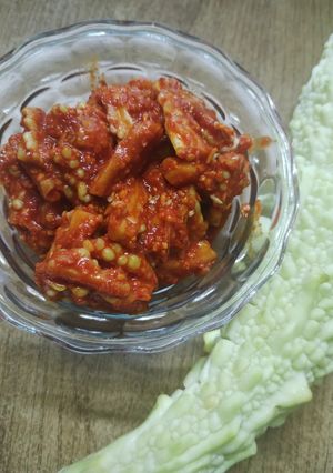 A picture of Bitter gourd pickle.