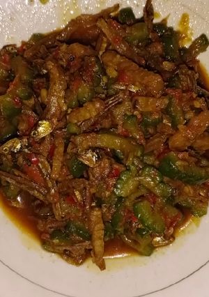 Foto resep Tumis pare, ikan teri dan tempe