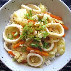 A picture of Miso Squid Rice Bowl.