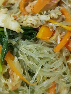 Hình của món Miến xào cua.