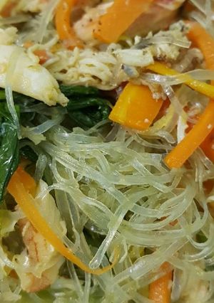 Hình của món Miến xào cua.