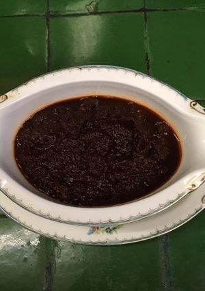 Una foto de Salsa de jamaica con chile ancho