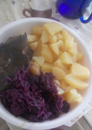 Sült sertésmáj lila káposztával recept fotója