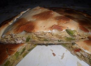 Una foto de Tarta de zapallitos y pollo