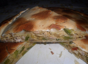 Una foto de Tarta de zapallitos y pollo