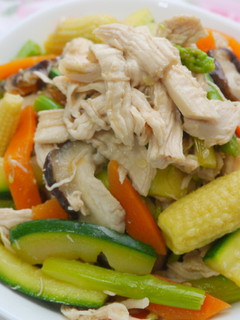 涼拌溫野菜雞絲沙拉 的食譜成品照片