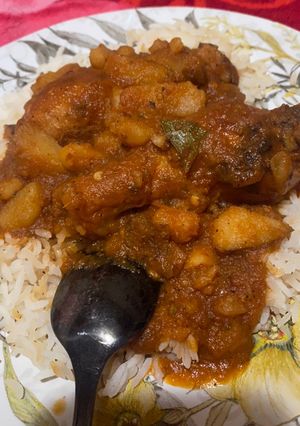 A picture of Chicken with potatoes.