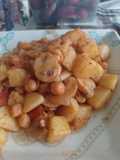 Guisito vegano de garbanzos y champis
