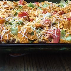 A picture of Tater tot tacos bake.