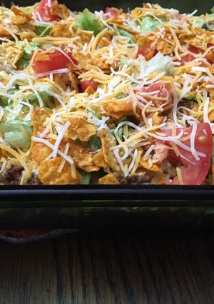 A picture of Tater tot tacos bake.