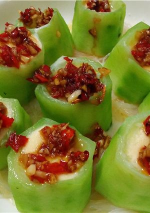 剁椒蒜香丝瓜蒸蛋 的食譜成品照片