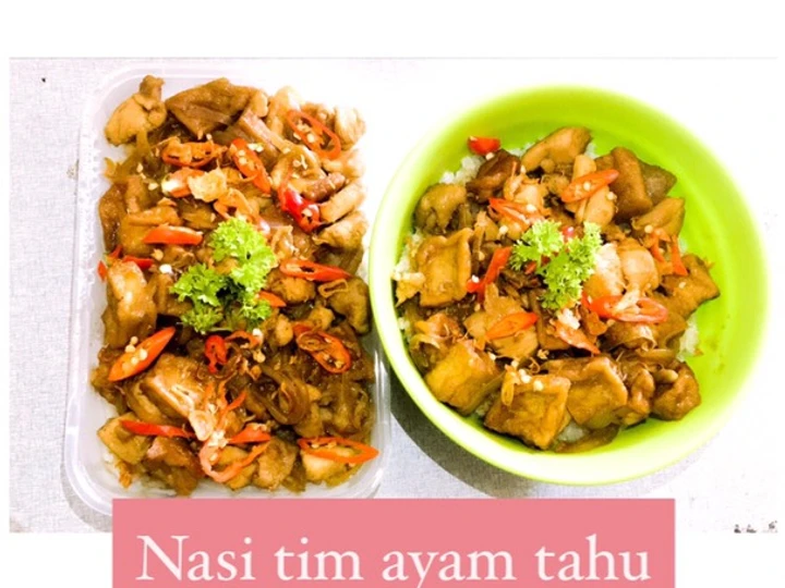 Cara Simple Membuat Resep  Nasi tim ayam tahu sederhana yang Bikin Ngiler, Bikin Ketagihan