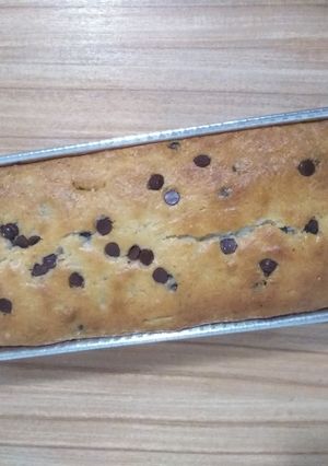 Una foto de Budín de vainilla, chips y nueces