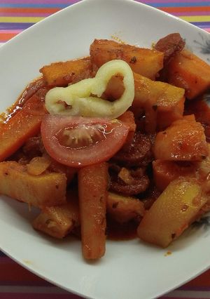 Könnyített paprikás krumpli egészségesen recept fotója
