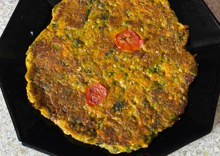 Steps to Prepare Any-night-of-the-week Vegetable oats pancake Healthy breakfast