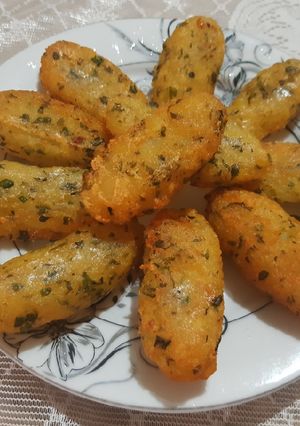 عکسی از دستور سیب زمینی پفکی🍟🍟😊