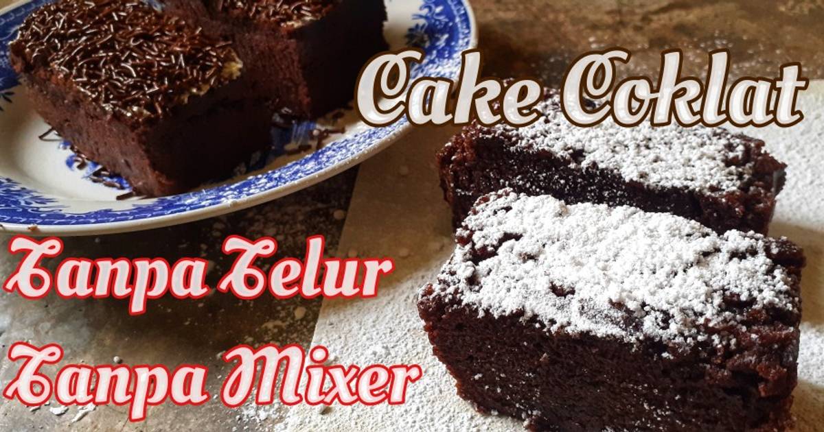 Resep Cake Coklat Lembut Tanpa Telur Tanpa Mixer Oleh Mama Rara Cookpad
