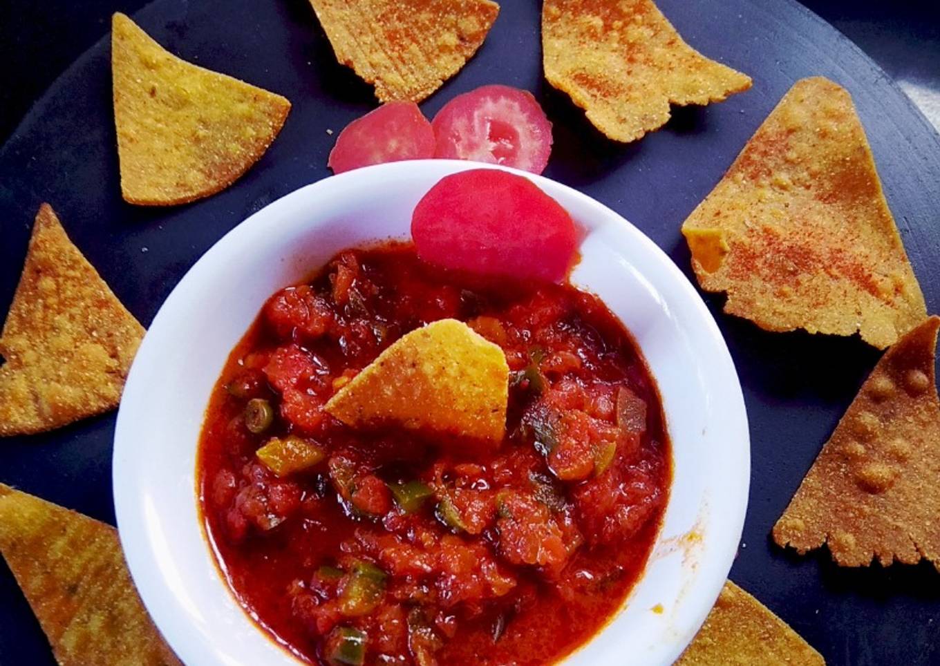 Indian style simple Salsa nachos
