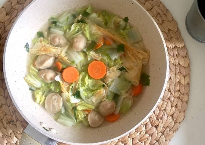 Tumis sawi wortel kembang tahu