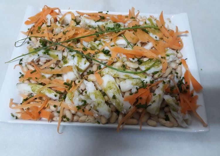 Ensalada de pochas con lascas de Bacalao