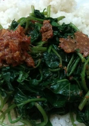 Foto resep Daun Ketela Sambal Brambang Asam
