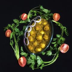 A picture of Dhaniya Aloo / Potato in Coriander Gravy.