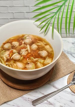 Foto resep Sayur Sawi Putih & Bakso 🥬🥬🥬