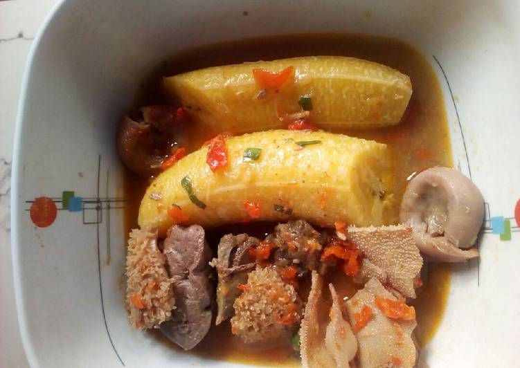 How to Prepare Super Quick Homemade Plantain and offal pepper soup