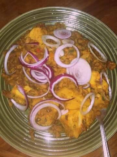 A picture of Porriage beans with yam.