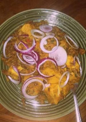 A picture of Porriage beans with yam.