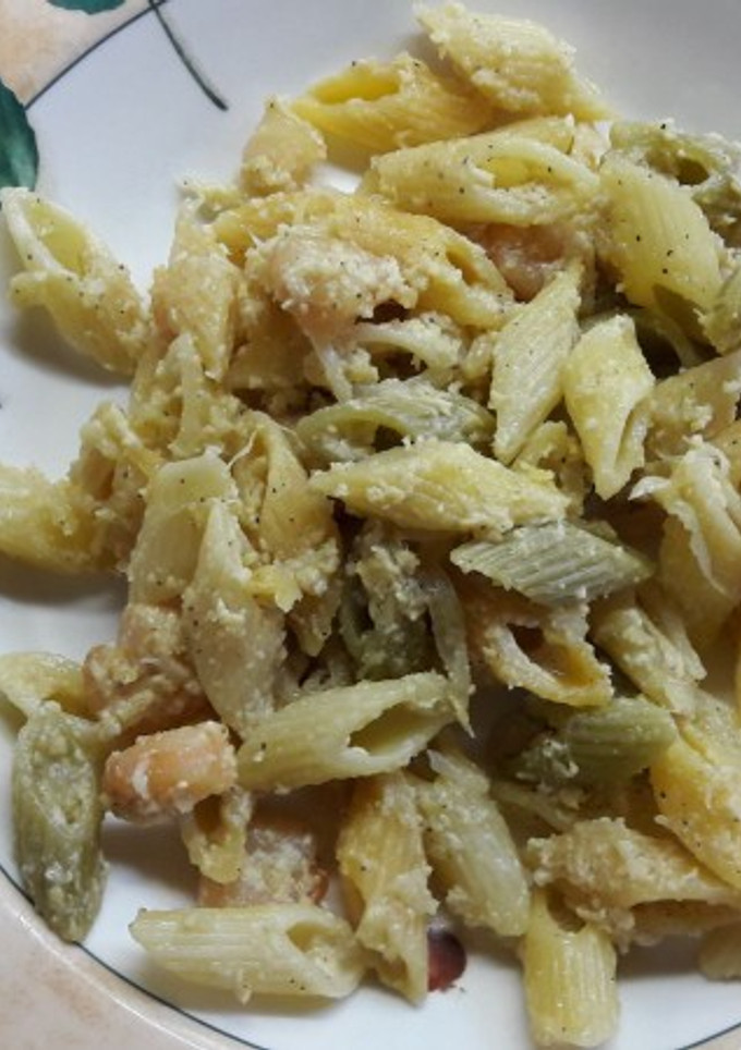 Una foto de Macarrones en salsa de cebolla