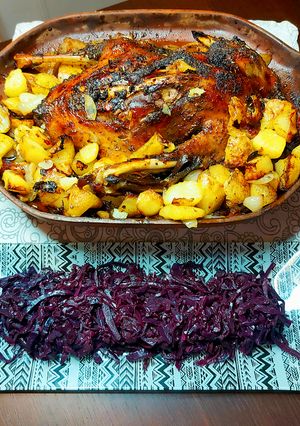 Vadliba krumpliágyon, lilakáposztával recept fotója