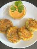Sweet potato 🍠 & Lobia Cutlets With Red Bell pepper Sauce
