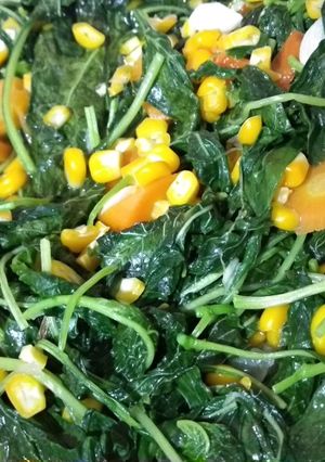 Foto resep Tumis bayam, jagung, wortel