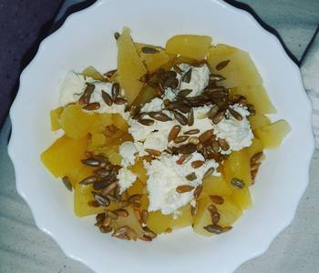 Easy Recipe Cooked Potatoes with Sheeps Cottage cheese Savory Delicious