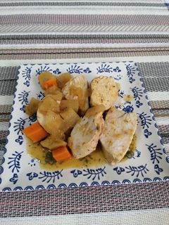 Una foto de Solomillo de Pavo con salsa de manzana