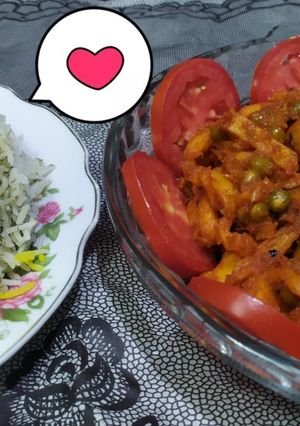 عکسی از دستور خوراک مرغ با نخود و سیب زمینی 😋