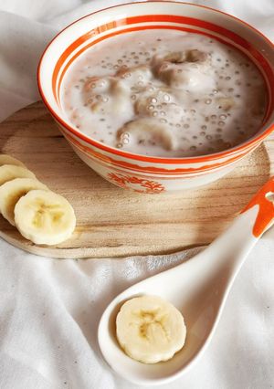Une photo de Perles du Japon au lait de coco & banane 🍌