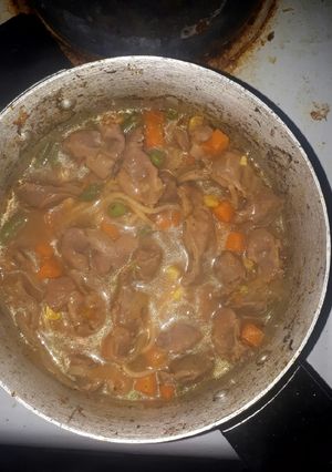 A picture of Chicken giblets stew.