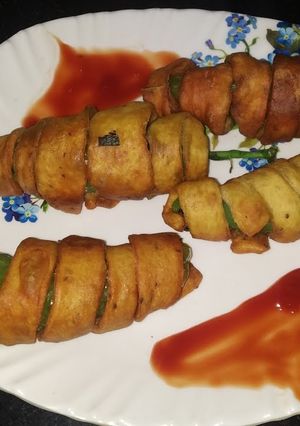A picture of Stuffed Mirch pakora recipe (chilli pakora).