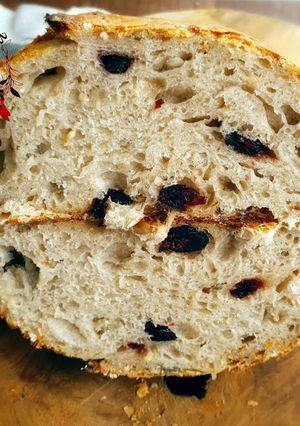 Une photo de Pain aux graines et cramberries au levain