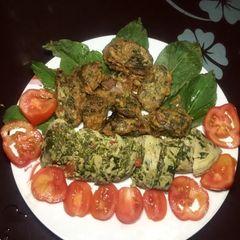 A picture of Spinach pudding🥙🥗.