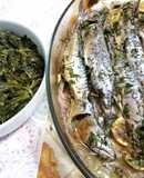 Βραστά χόρτα με σκουμπρί στο φούρνο! 😋😋