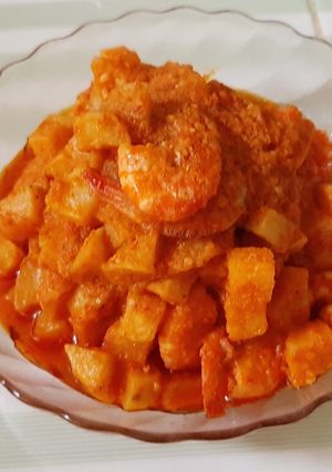 Foto resep Kentang balado with udang #Kombes #stay at home