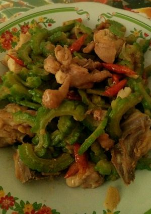 Foto resep Pare tumis ayam pedas