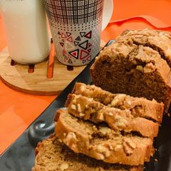 A picture of Coffee Cake with walnuts.