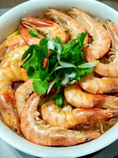 鮮蝦粉絲煲 的食譜成品照片