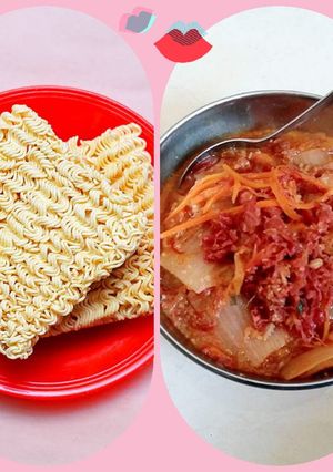 Hình của món Mỳ bò kimchi.