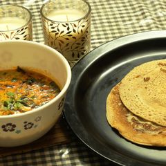 A picture of Super Fast Wheat Dosa -Why go through the chapati making procedure?.